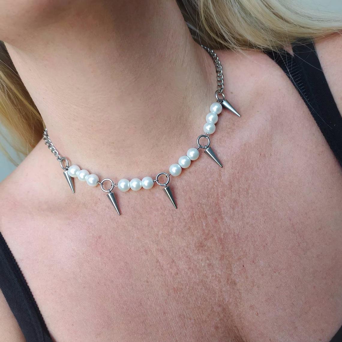 Egirl Collana con punte di per - Goth Punk Spike Choker recensione e prezzo