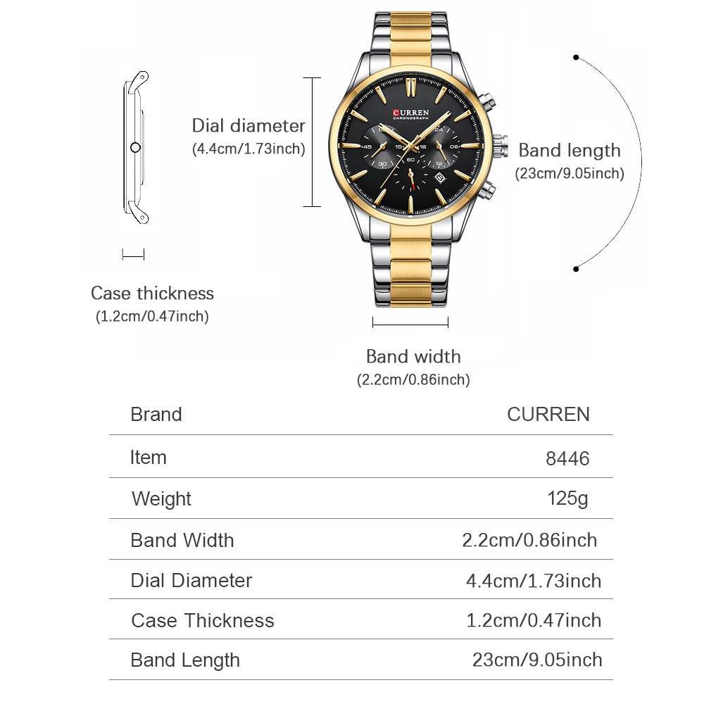 CURREN Casual Quarzo Crono Oro - Watch Accessories recensione e prezzo