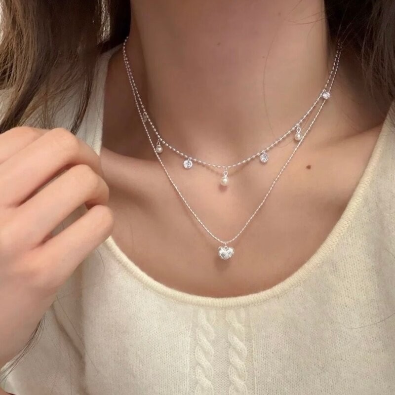 Collana a Doppio Strato con Pe - Layered Pendant Necklace Aesthetic recensione e prezzo