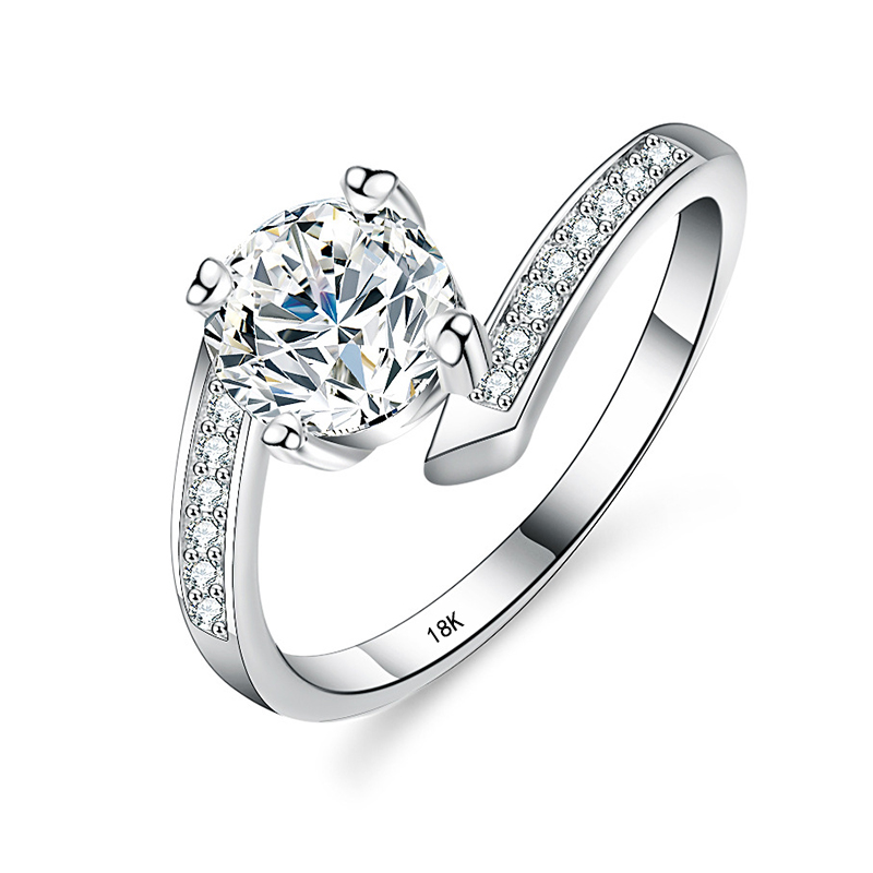YHAMNI 18K oro bianco 1 carato - Moissanite Engagement Ring 1 Carat recensione e prezzo