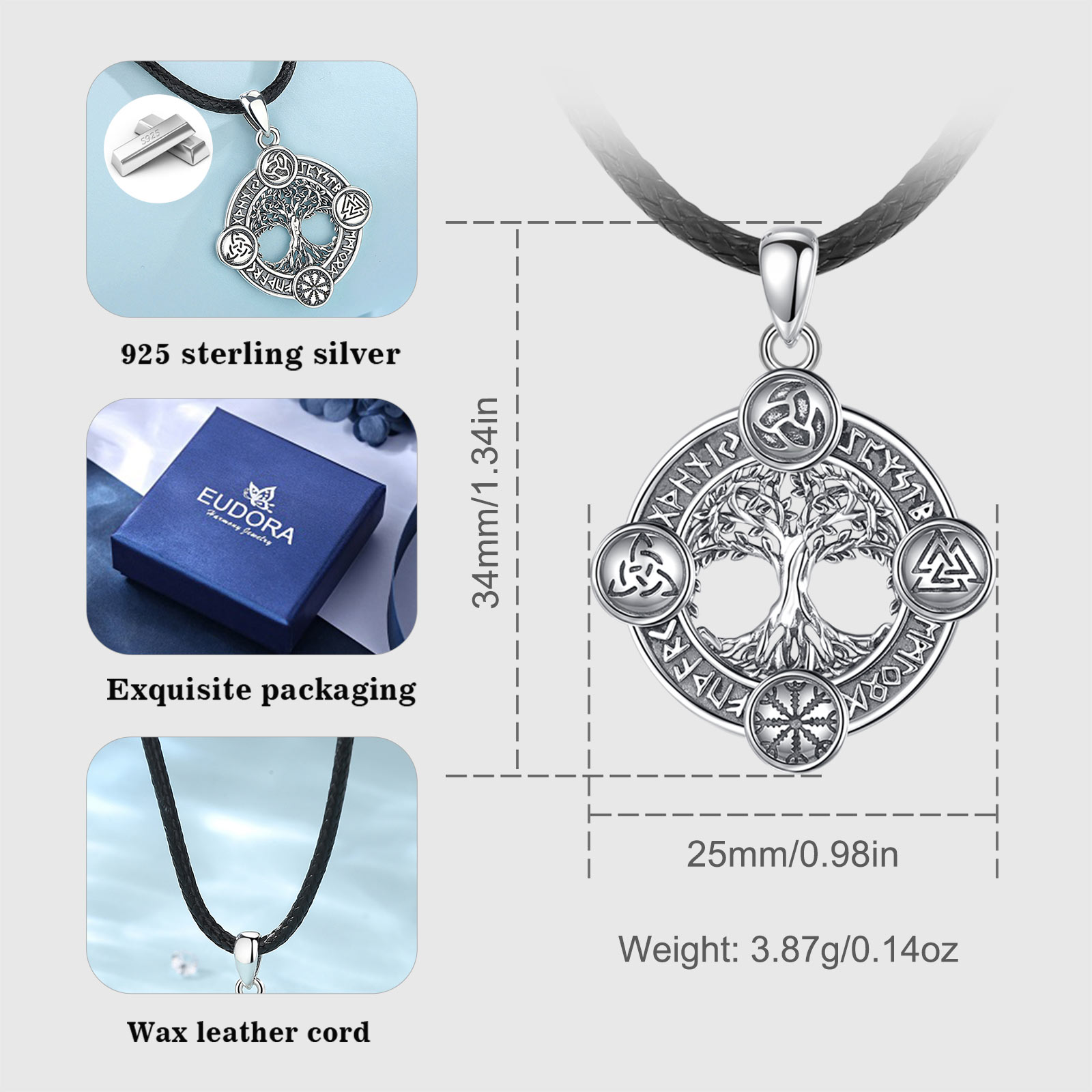 Eudora Collana in argento ster - 925 Sterling Silver Chain Necklace Men recensione e prezzo