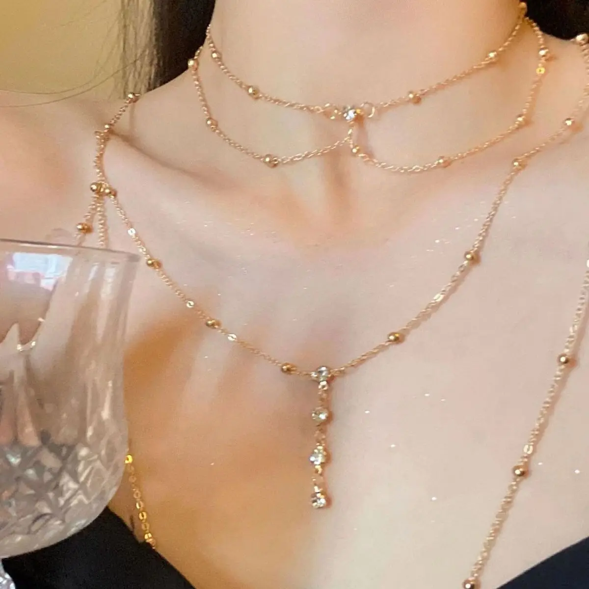 Catena per il corpo con strass - Layered Pendant Necklace Aesthetic recensione e prezzo
