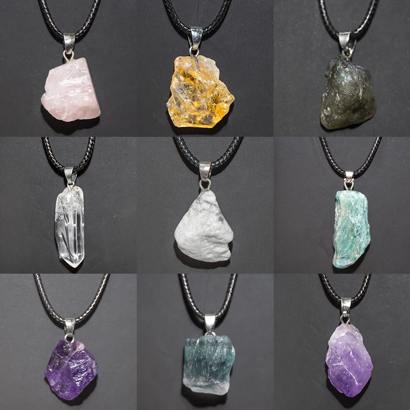 Collana di fiori di ametiste n - Crystal Pendant Necklace Natural Stone recensione e prezzo
