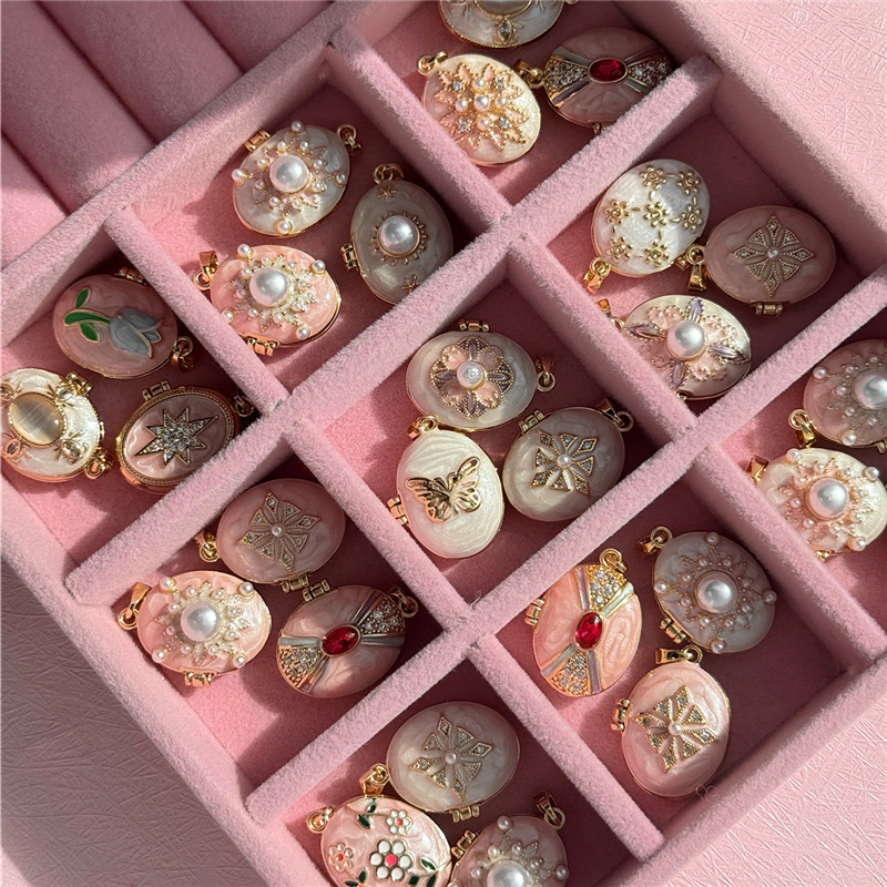 HangZhi Smalto Romantico Rosa  - Heart Locket Necklace Photo recensione e prezzo