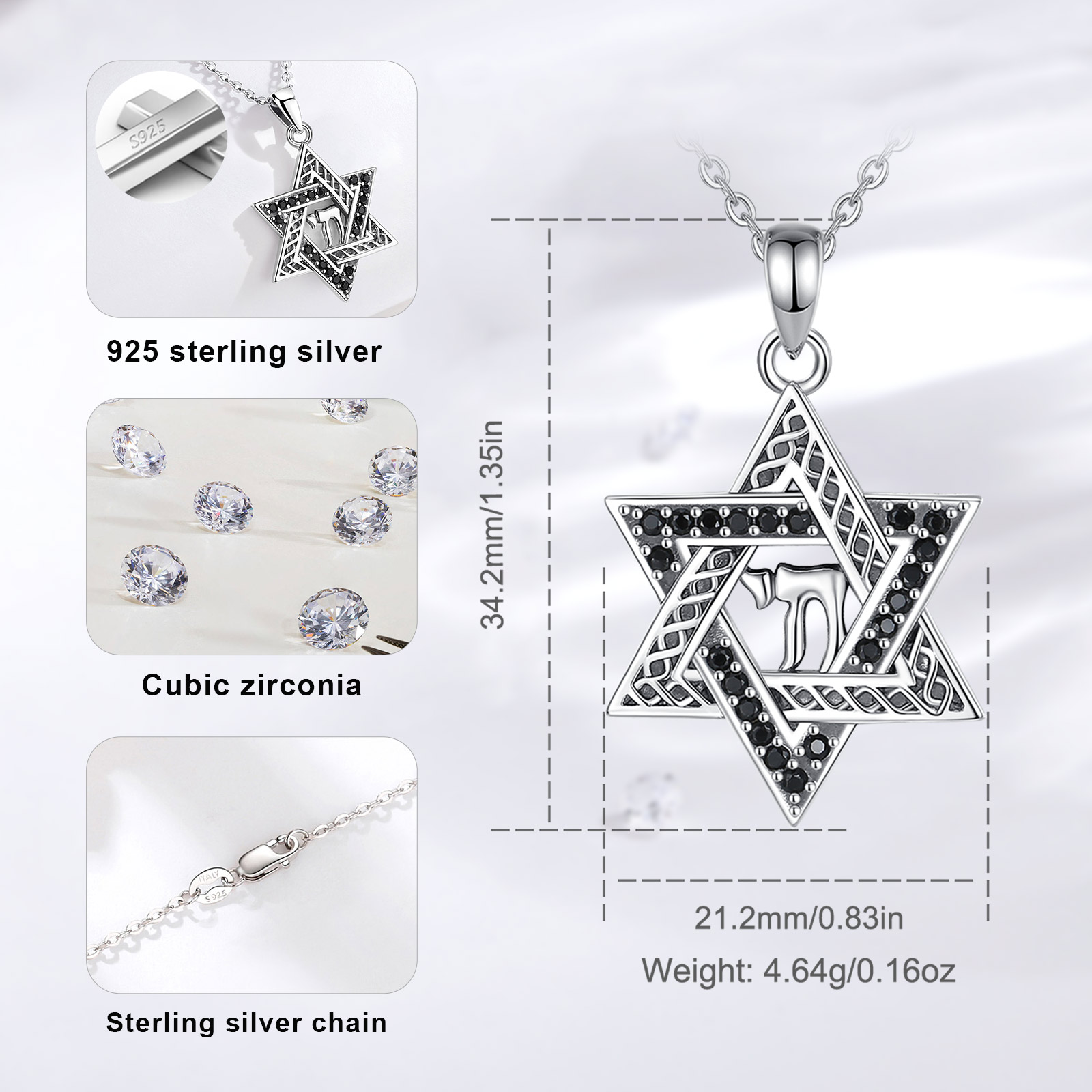 Eudora 925 Sterling Silver Sta - 925 Sterling Silver Chain Necklace Men recensione e prezzo