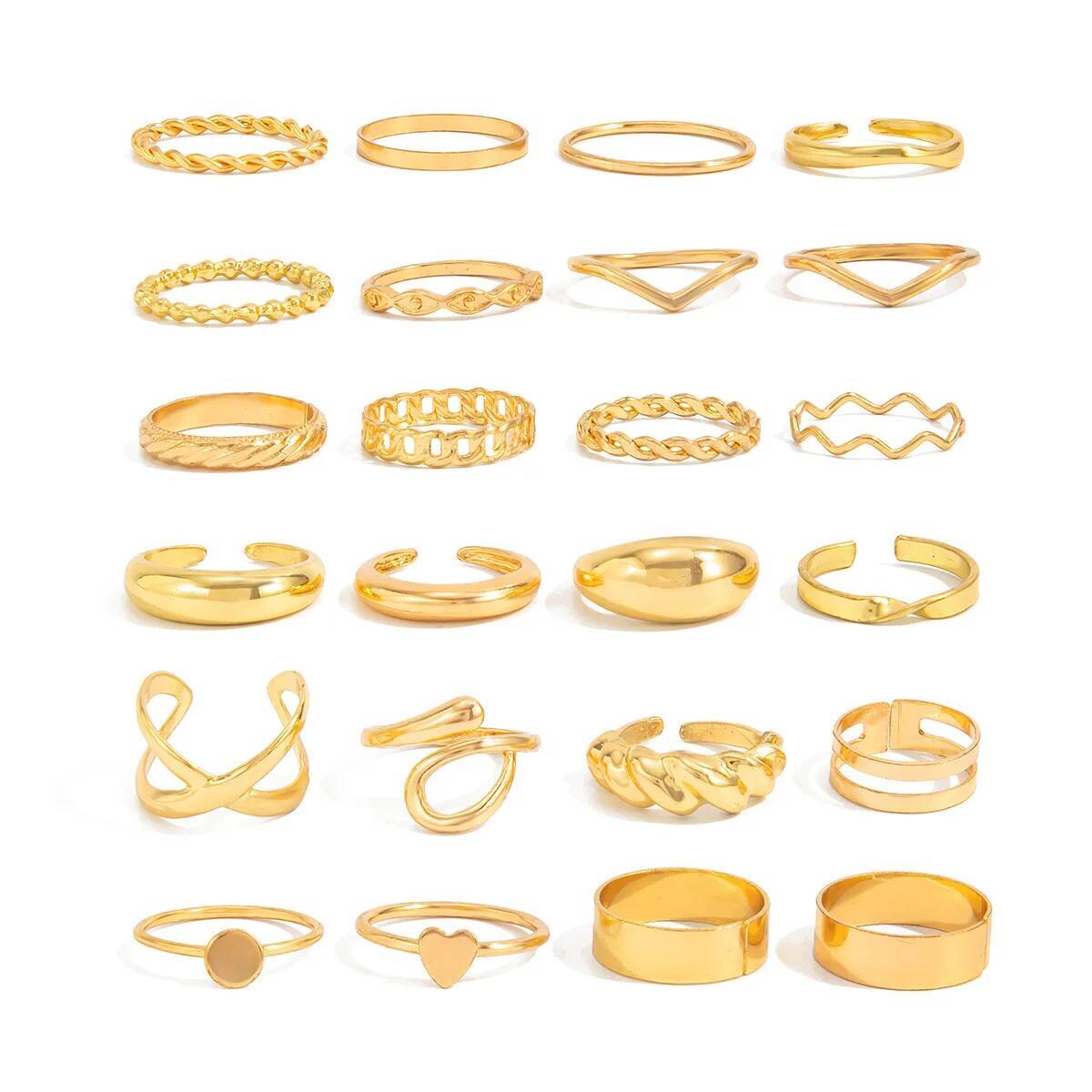 SHIXIN 24 Pz/set Alla Moda Geo - Vintage Punk Knuckle Rings Set recensione e prezzo
